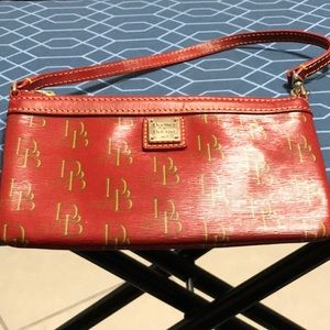 Dooney & Bourke red wristlet, leather